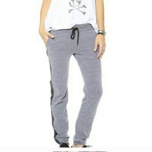 Monrow Sweatpants with faux leather side panels